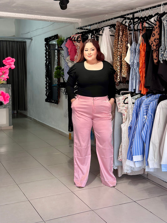Pantalón seda Rosa