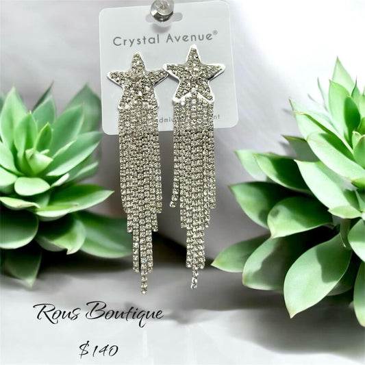 ARETES DE ESTRELLA CON BRILLOS
