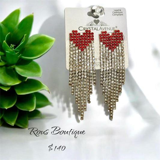 ARETES DE CORAZON BRILLOSOS